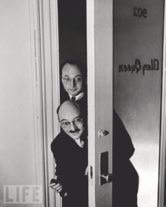 Dannay & Lee pose for a Life photographer